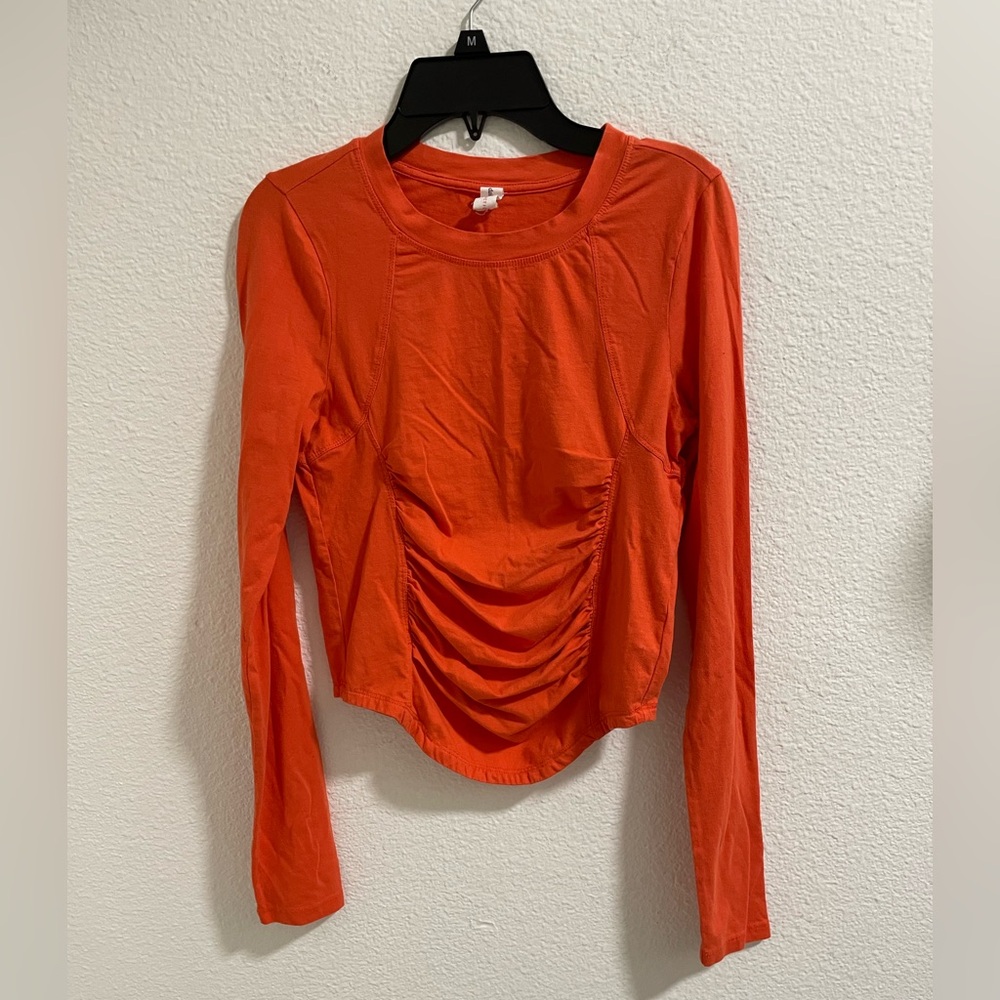 Anthropologie Daily Practice Orange Long Sleeve Top